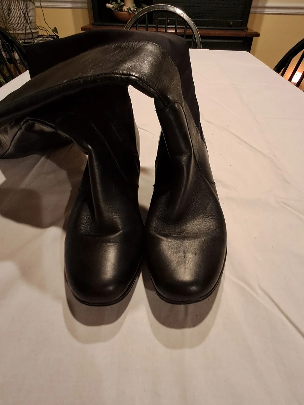 Clarks Women's Black Knee-High Wedge Boots Size 8M‎